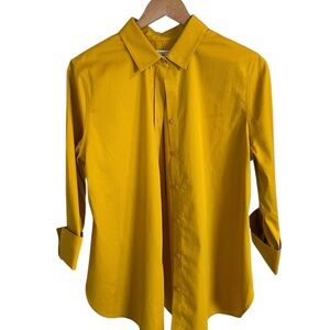 Chico's Essentials Rich Yellow Button Down Shirt